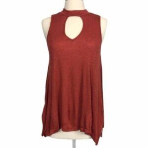 NWT Pink Republic | Burnt Orange Sleeveless High Low Hem Swing Top Size Small